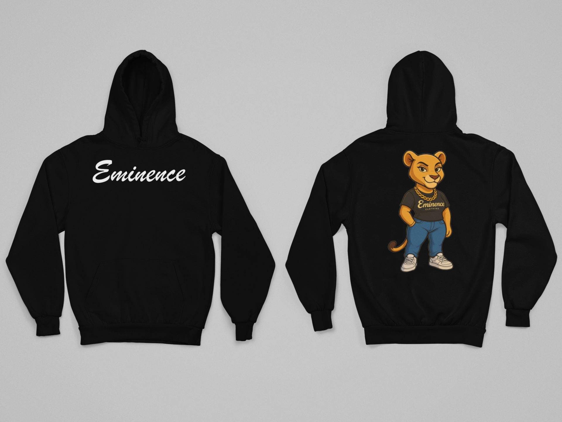 Cartoon Eminence Lioness Hoodie | Bold Streetwear Hoodie | Eminence Clothing