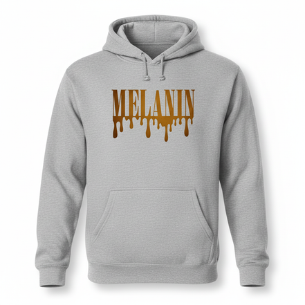 MELANIN Gray Hoodie Front View