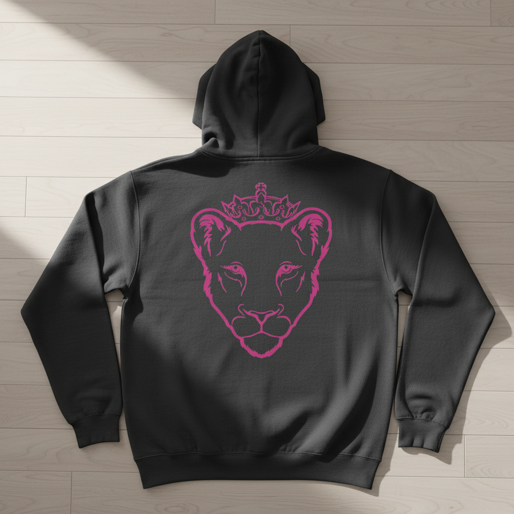 Eminence Purple Lioness Gray Hoodie Back