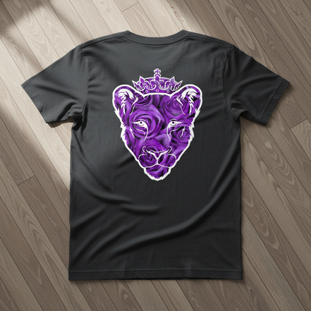 Eminence Purple Rose Lioness Gray T-Shirt Back