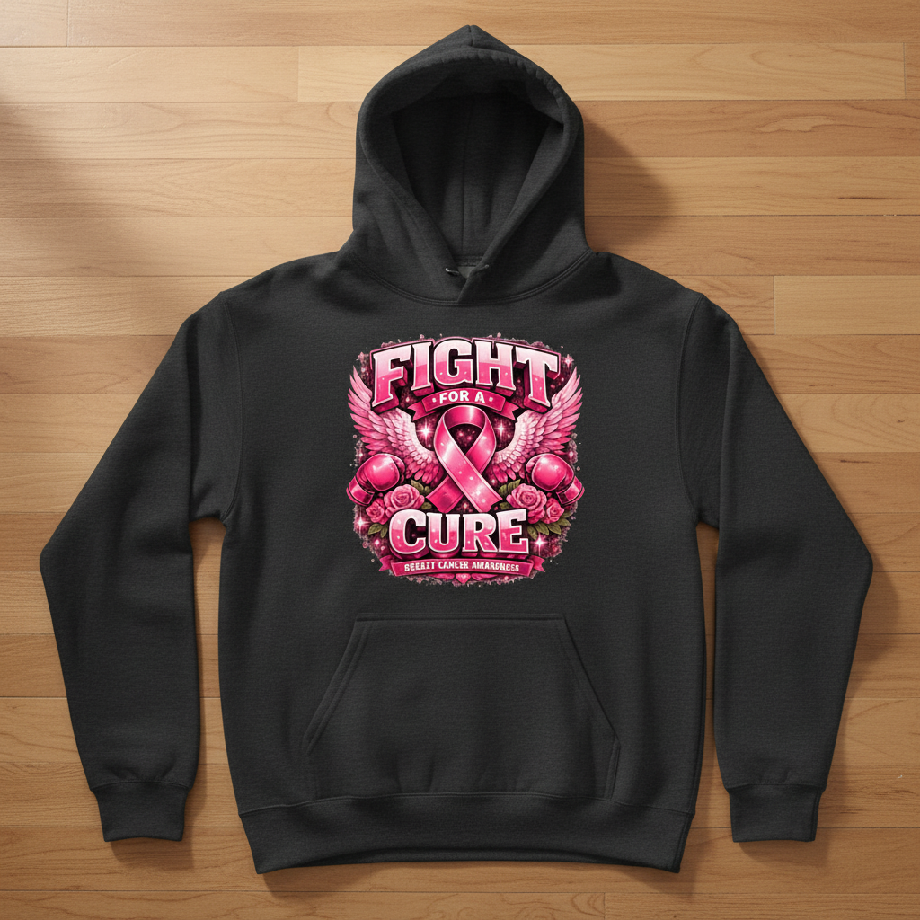 Fight for a Cure Gray Hoodie Large