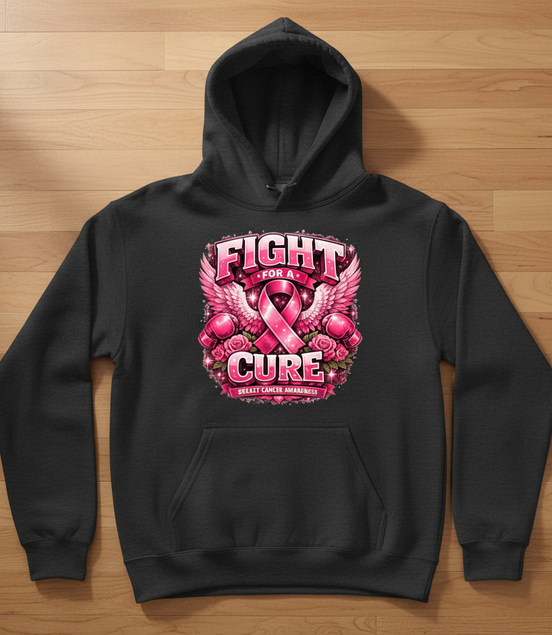 Fight for a Cure Gray Hoodie Large