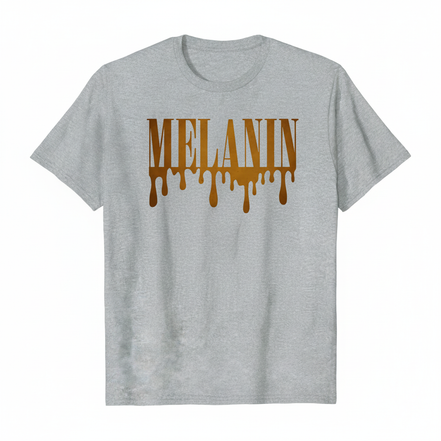 MELANIN Gray T-Shirt Front View