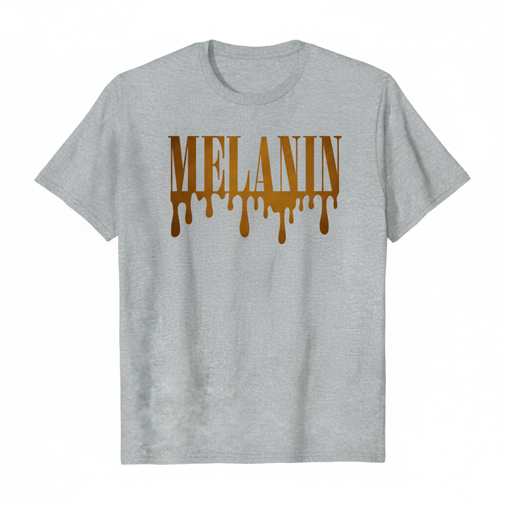 MELANIN Gray T-Shirt Front View