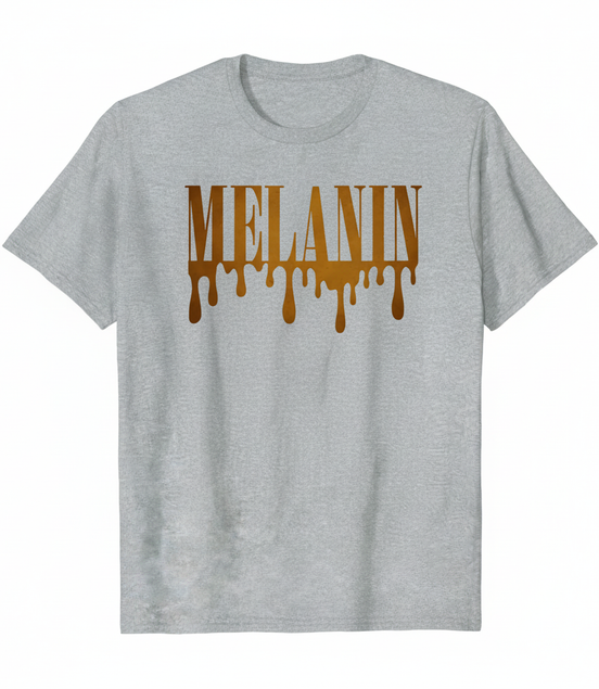 MELANIN Gray T-Shirt Front View