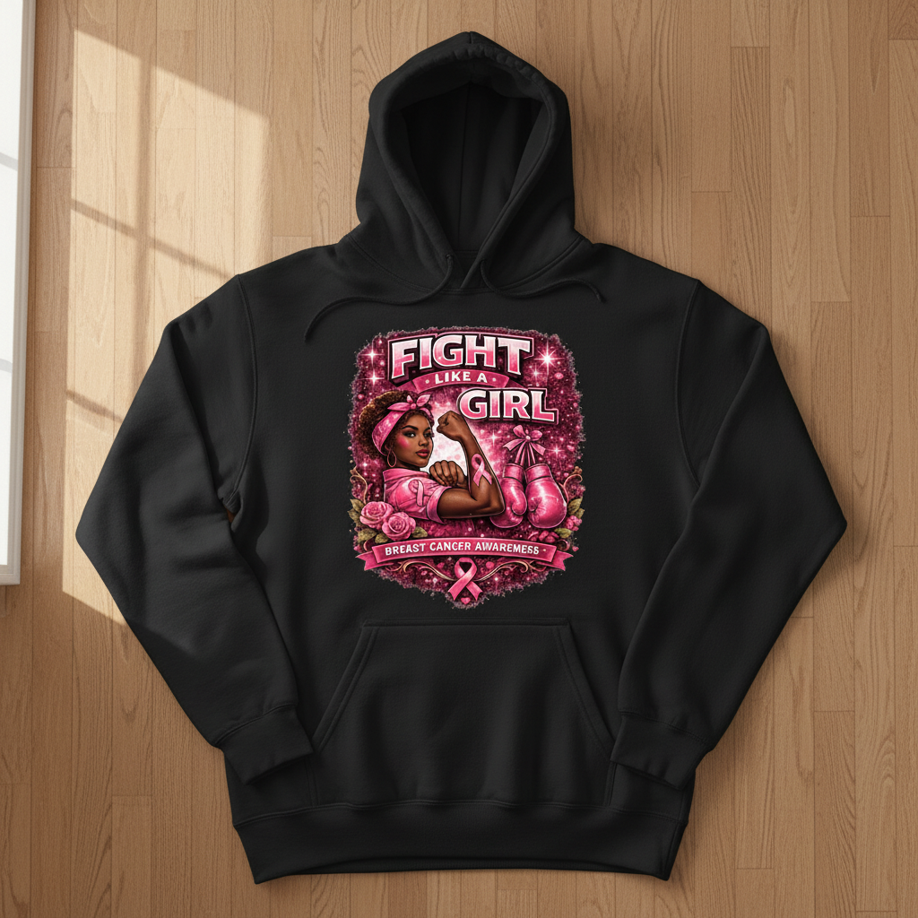 Fight Like a Girl Black Hoodie