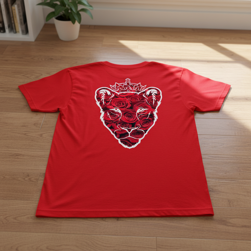 Eminence Red Rose Lioness Red T-Shirt Back