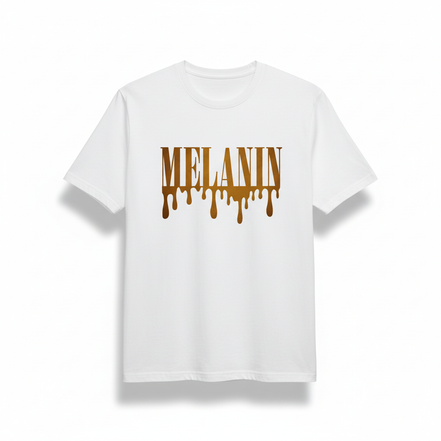 MELANIN White T-Shirt Front View