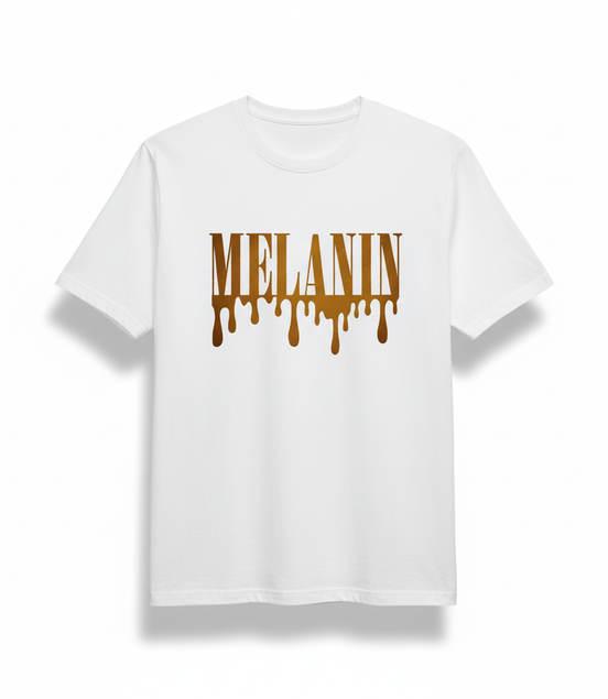 MELANIN White T-Shirt Front View