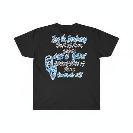 Love Vs Jealousy Graphic Tee Back - Dark Gray
