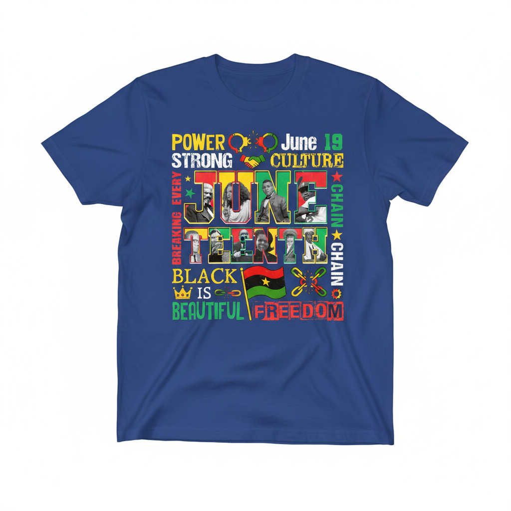 Juneteenth Power Culture Graphic Tee - Royal Blue
