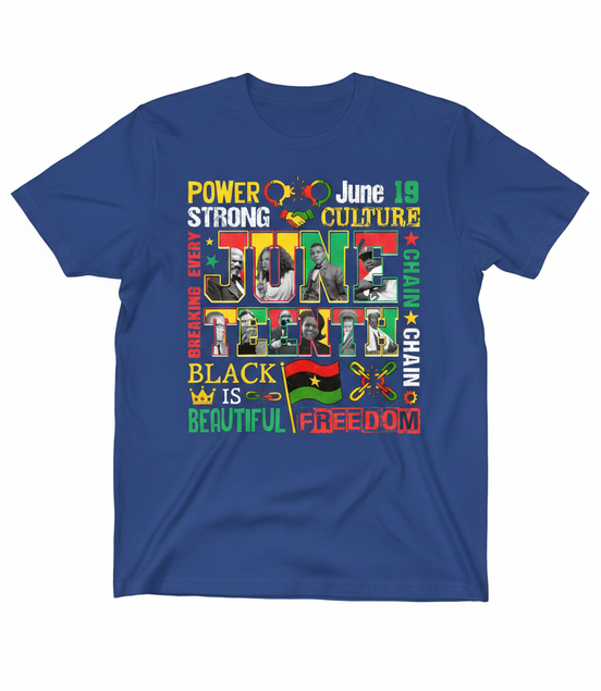 Juneteenth Power Culture Graphic Tee - Royal Blue