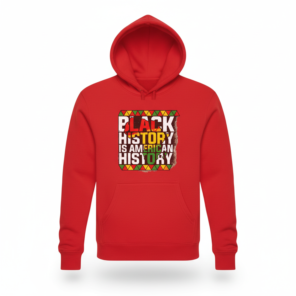 Black History is American History Bright Red Hoodie