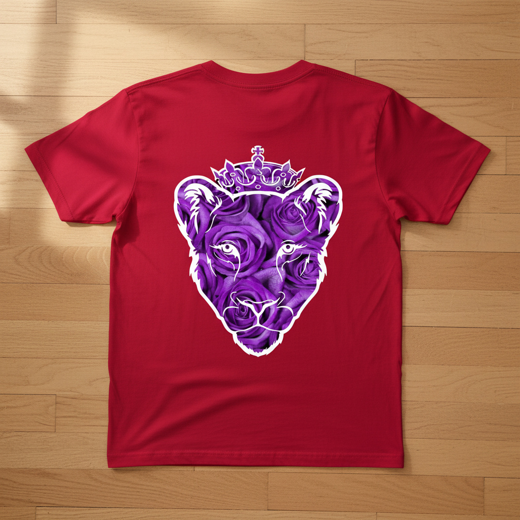 Eminence Purple Rose Lioness Red T-Shirt Back