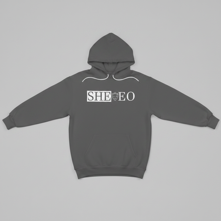 SHE*EO Lioness Hoodie - Gray/White - Front View