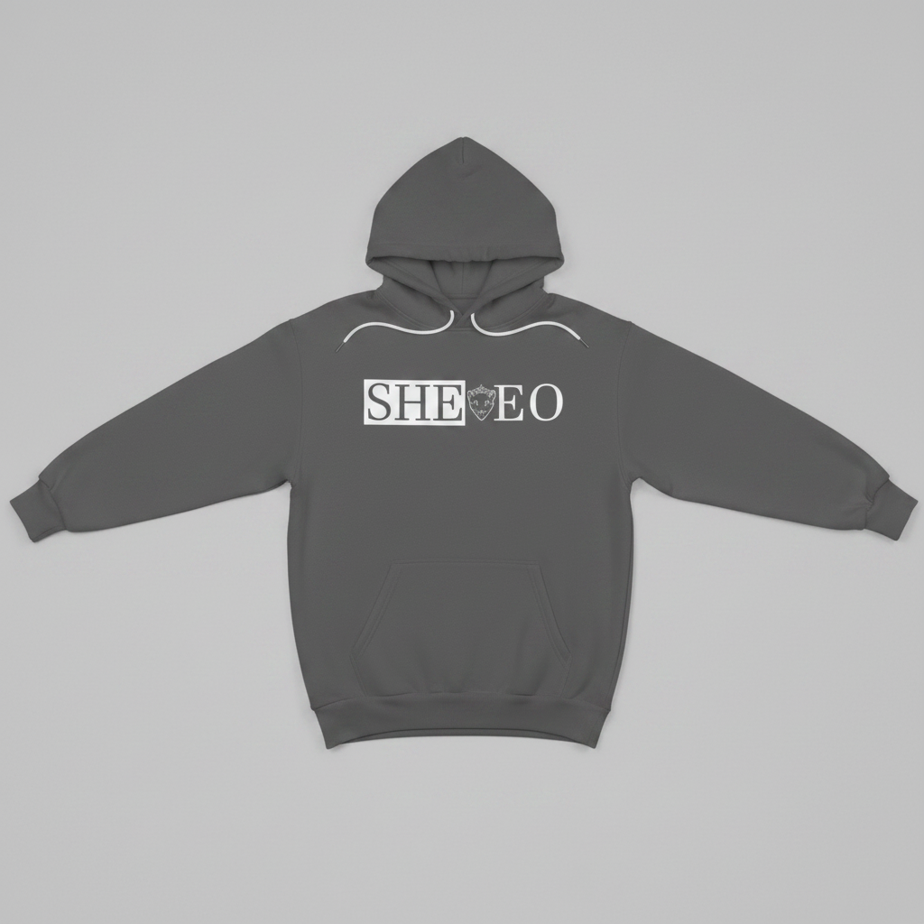 SHE*EO Lioness Hoodie - Gray/White - Front View