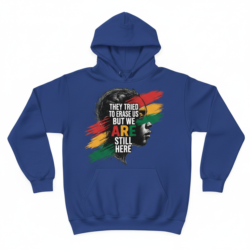 They Tried to Erase Us But We ARE Still Here Hoodie - Royal Blue