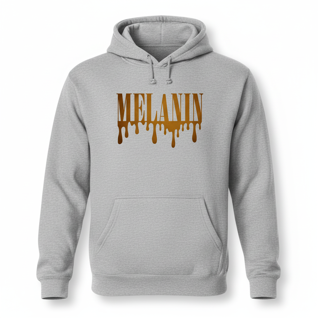 MELANIN Gray Hoodie Front View
