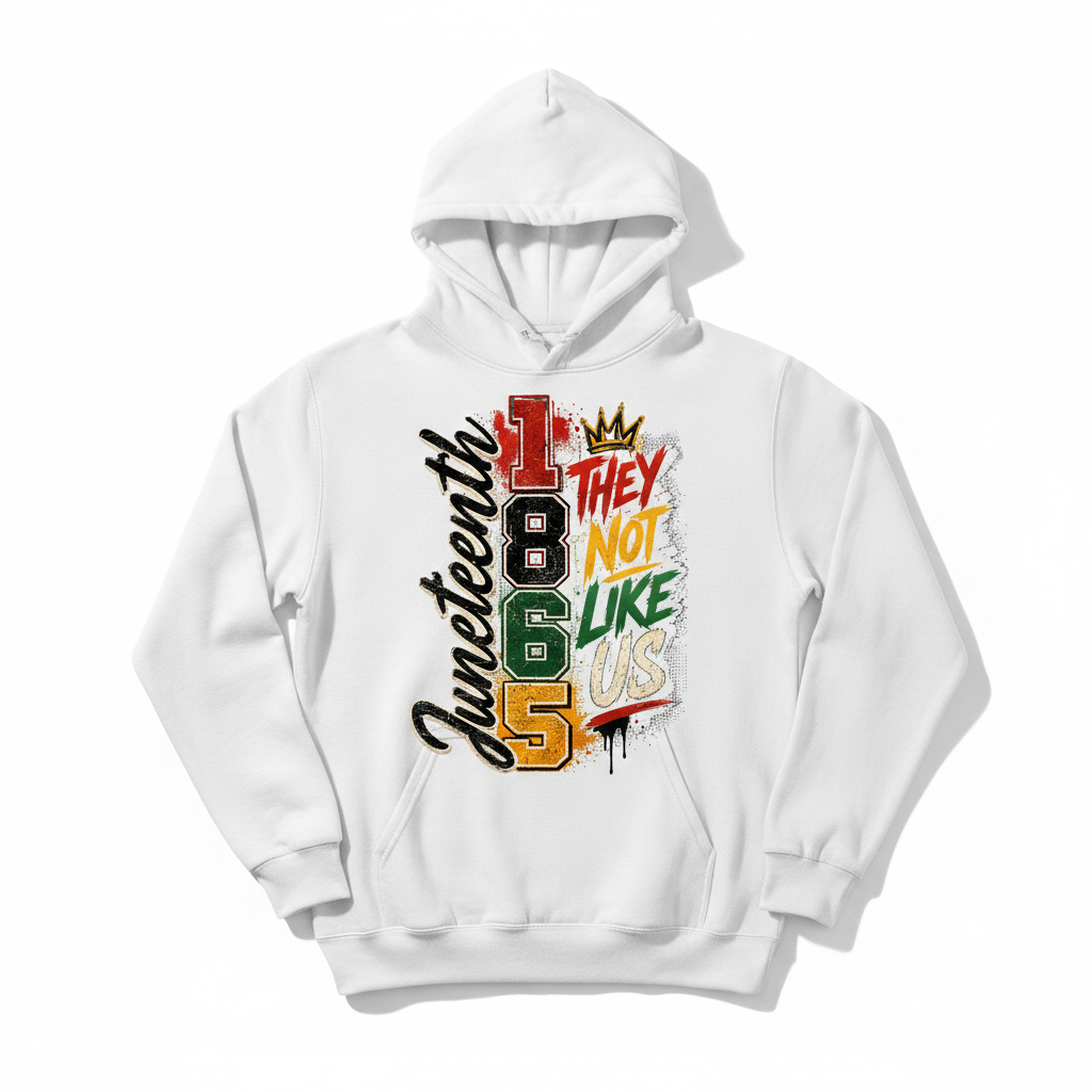 Juneteenth 1865 They Not Like Us Hoodie - White