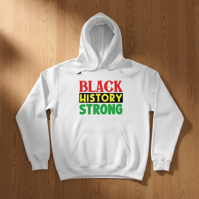 Black History Strong White Hoodie