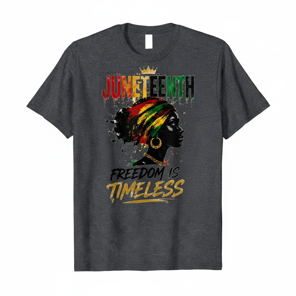 Juneteenth Freedom is Timeless Graphic Tee - Dark Gray