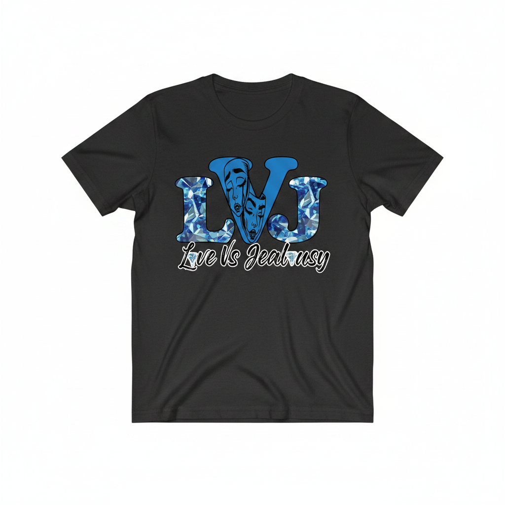 Love Vs Jealousy Graphic Tee Front - Dark Gray