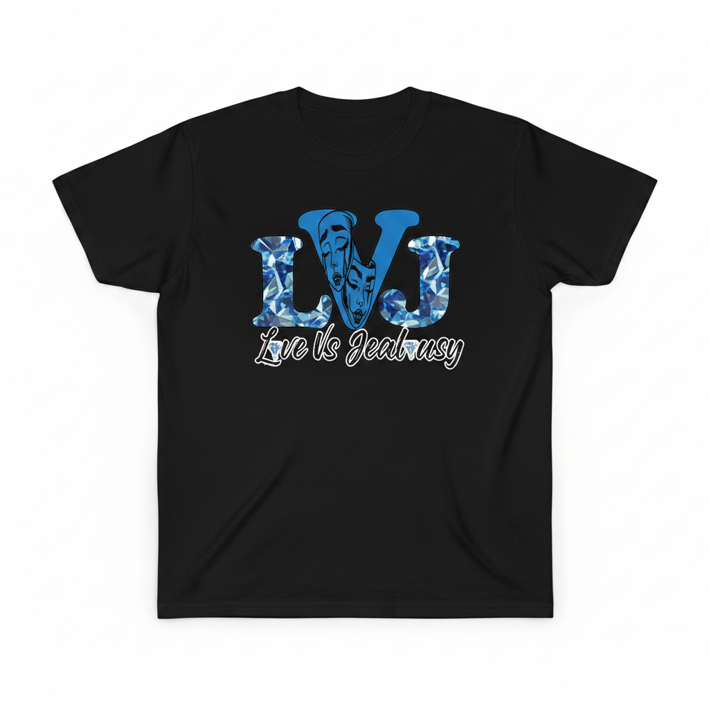 Love Vs Jealousy Graphic Tee Front - Black