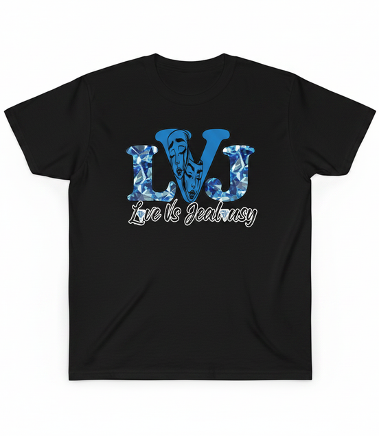 Love Vs Jealousy Graphic Tee Front - Black