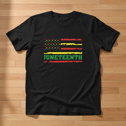 Juneteenth Flag Black T-Shirt