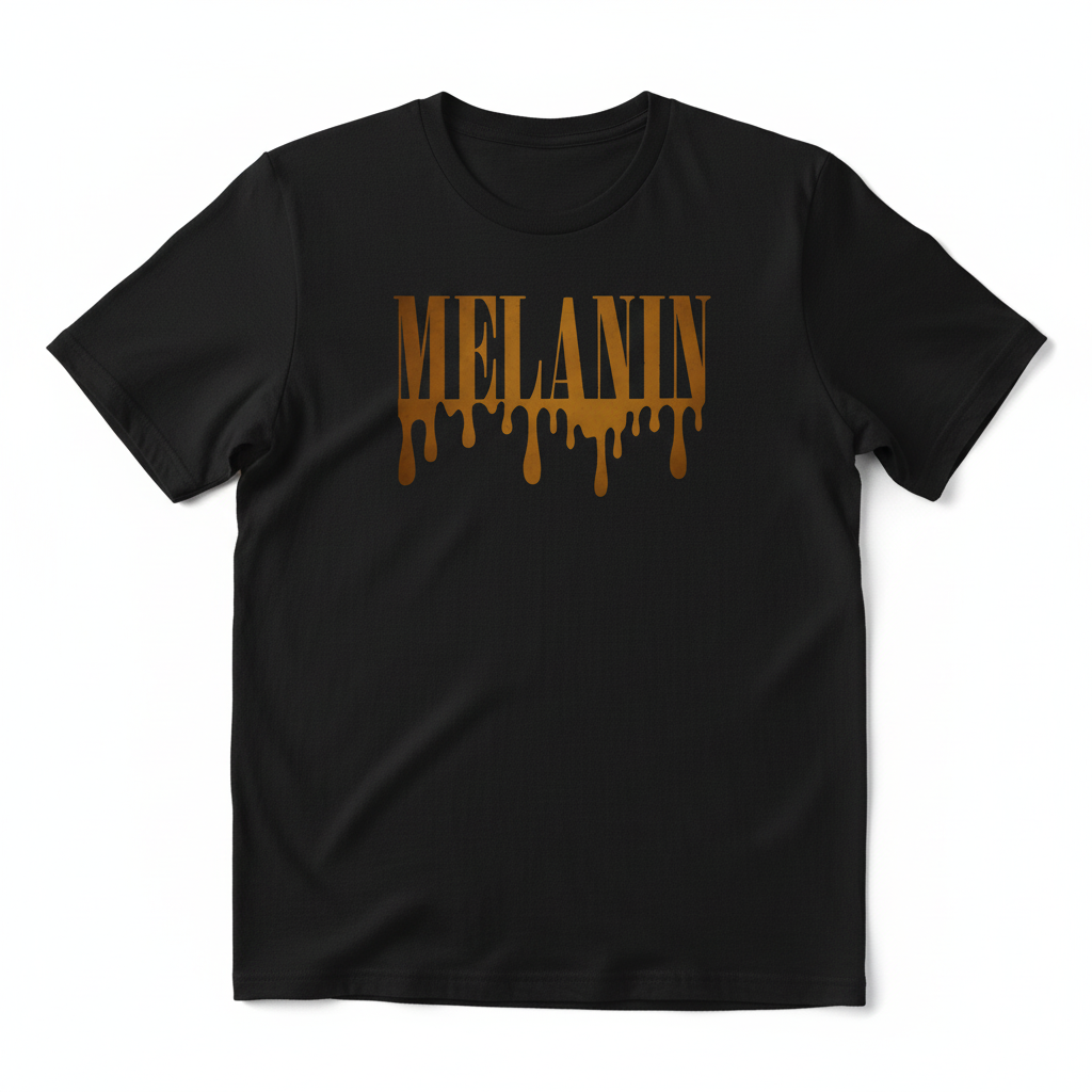 MELANIN Black T-Shirt Front View