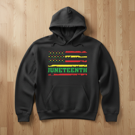 Juneteenth Flag Gray Hoodie