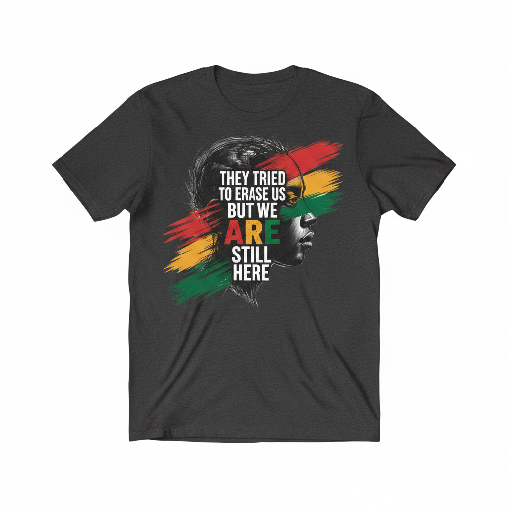 They Tried to Erase Us But We ARE Still Here Tee - Dark Gray