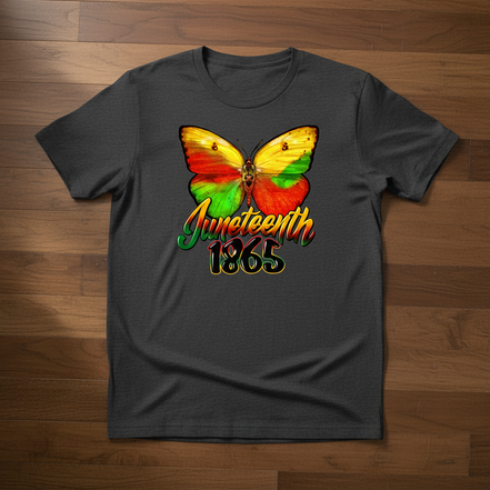 Juneteenth 1865 Butterfly Gray T-Shirt