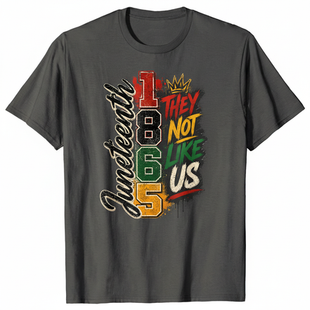 Juneteenth 1865 They Not Like Us Graphic Tee - Dark Gray