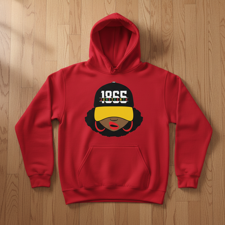 1855 Juneteenth Hat Red Hoodie