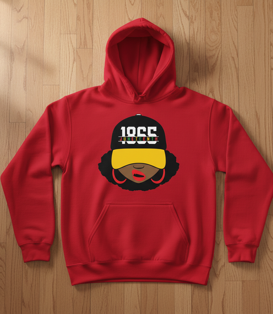 1855 Juneteenth Hat Red Hoodie