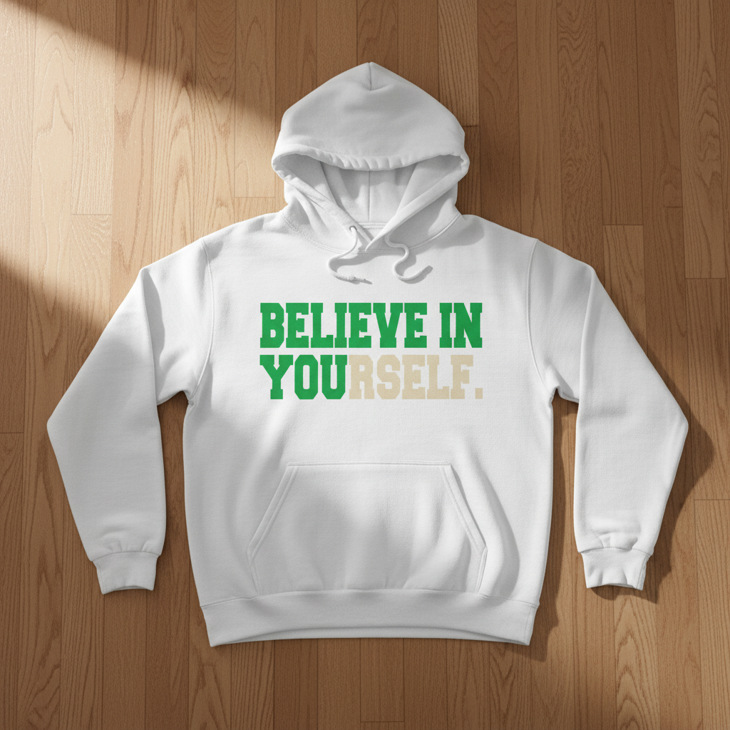 Believe in Yourself White Hoodie