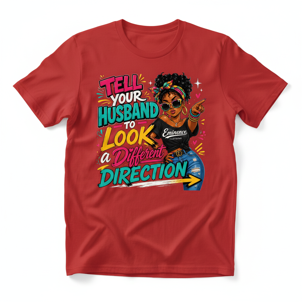 Tell Your Husband to Look a Different Direction Tee - Red