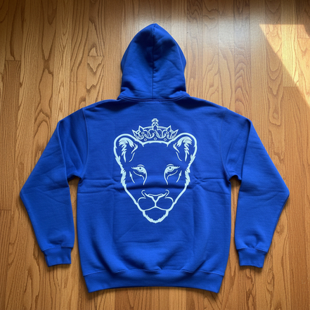 Eminence White Lioness Royal Blue Hoodie Back