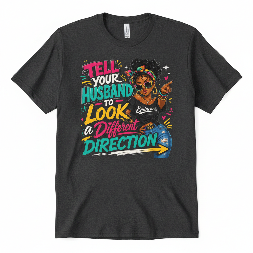 Tell Your Husband to Look a Different Direction Tee - Dark Gray