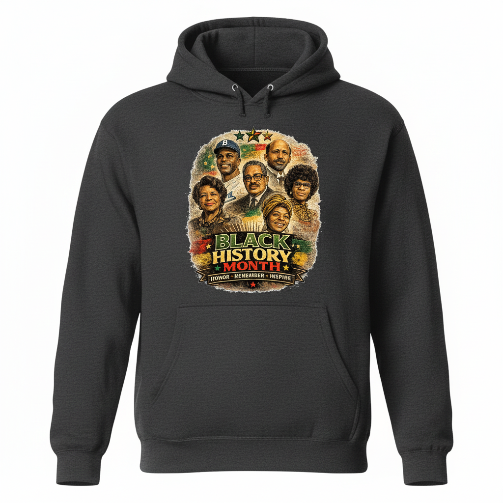 Black History Month Dark Gray Hoodie