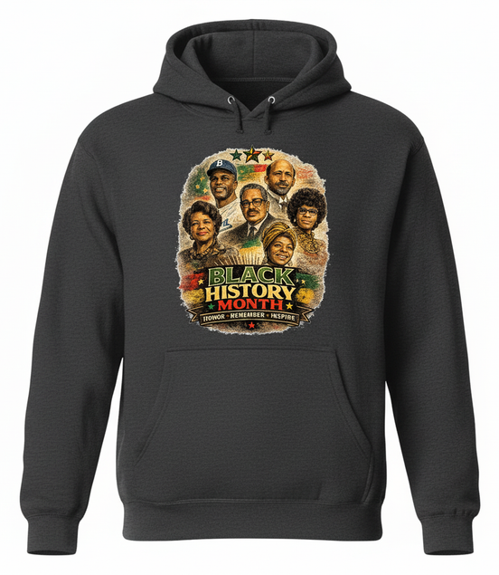 Black History Month Dark Gray Hoodie