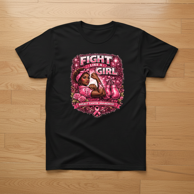 Fight Like a Girl Black T-Shirt