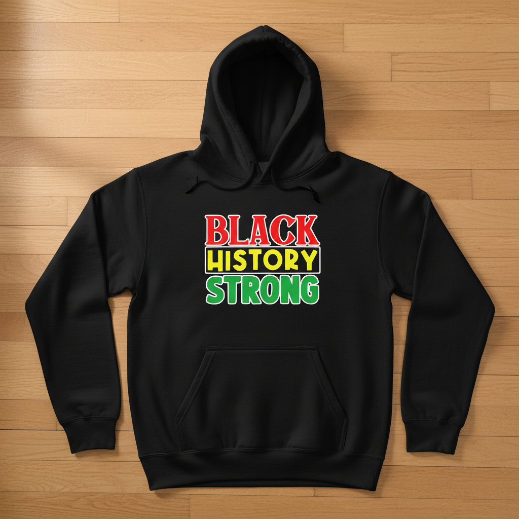 Black History Strong Black Hoodie