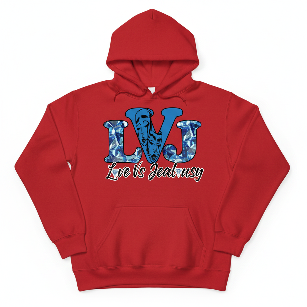 Love Vs Jealousy Hoodie Front - Red
