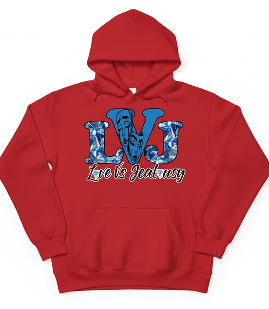 Love Vs Jealousy Hoodie Front - Red