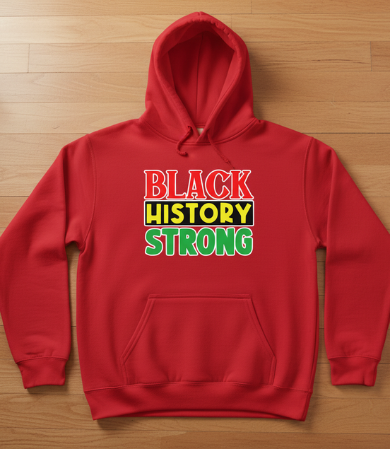 Black History Strong Red Hoodie