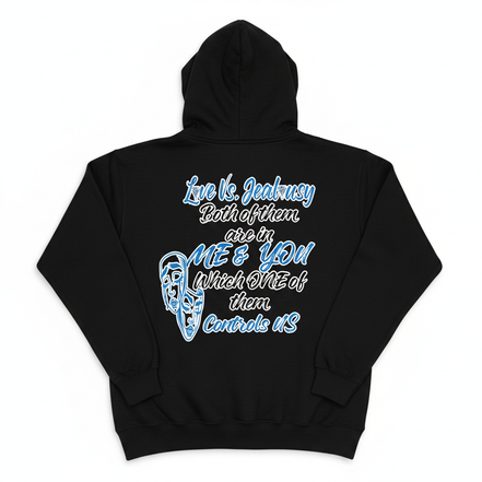 Love Vs Jealousy Hoodie Back - Black