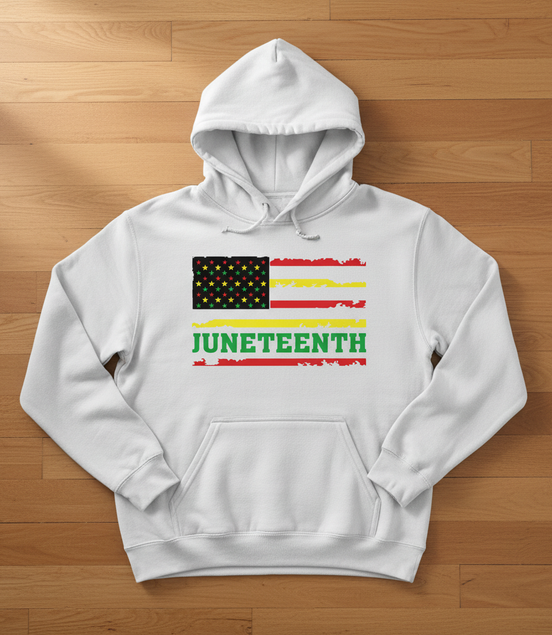 Juneteenth Flag White Hoodie