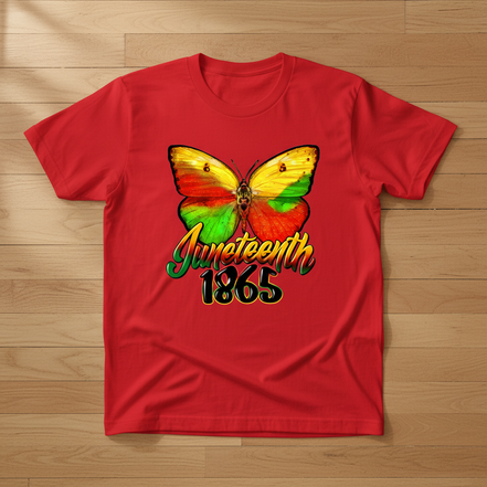 Juneteenth 1865 Butterfly Red T-Shirt